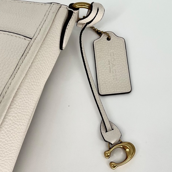 Coach Polished Pebble Leather Chaise Crossbody Bag Off White Dust Bag - Picture 7 of 11